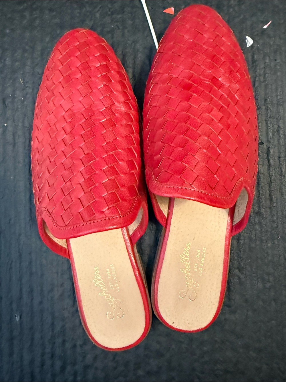 Seychelles Red Woven Slip-On Mules